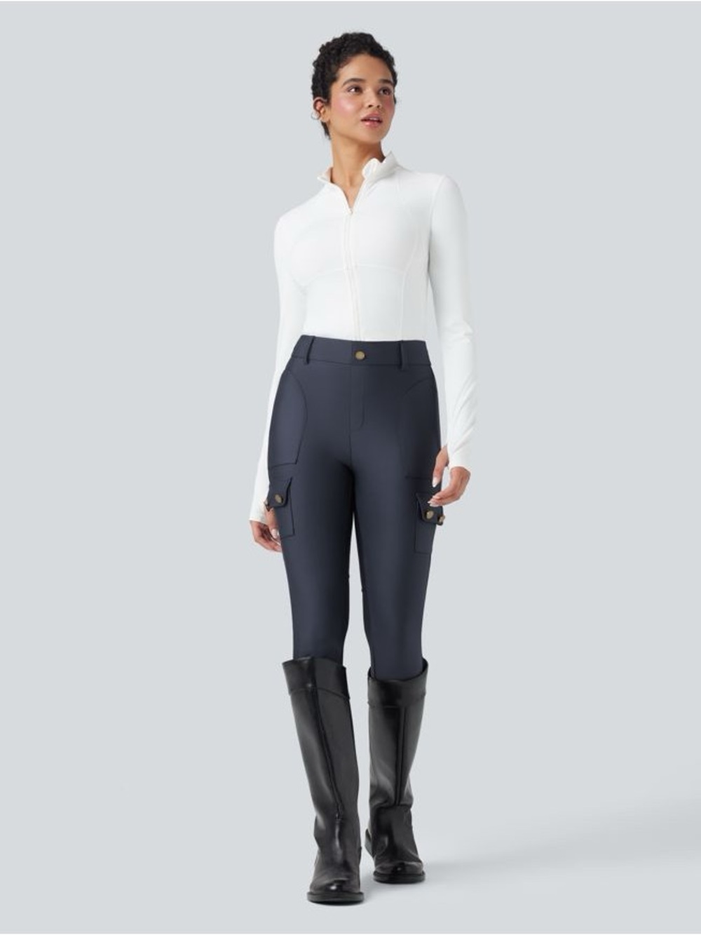 Halara High Waisted Sheen 7/8 Leggings with Pockets xl - Picture 6 of 6
